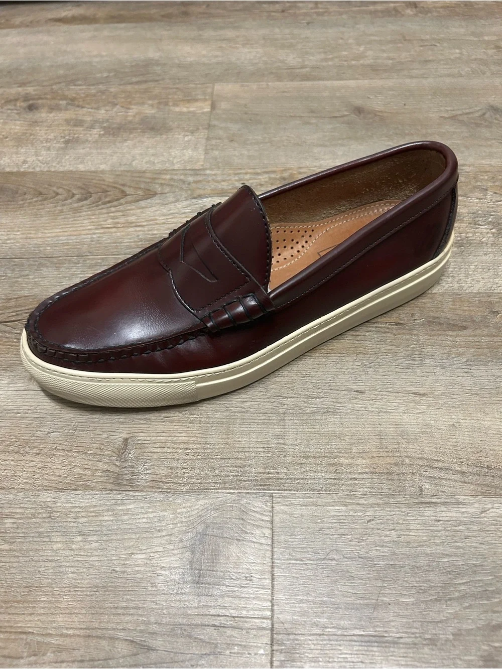 Oakstreet Boot Makers Men's Size 11 D Burgundy Beefroll Leather Penny Loafers